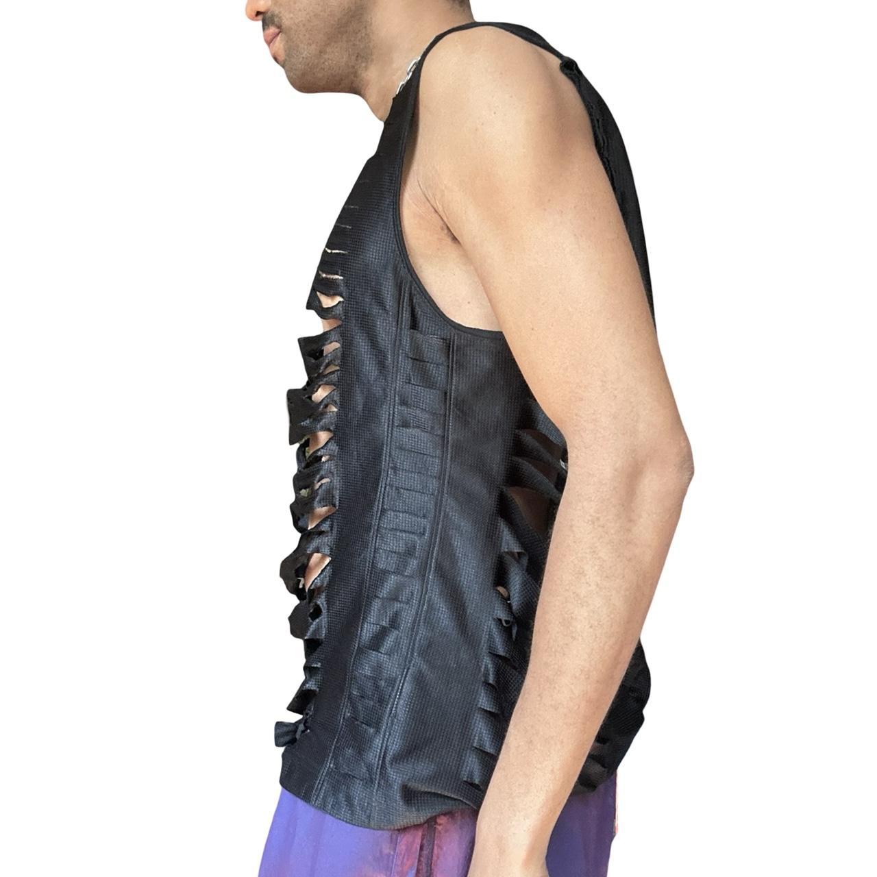 ASTROBOI* x Jordan Black Cut Out Rhinestone Basketball Tank – left