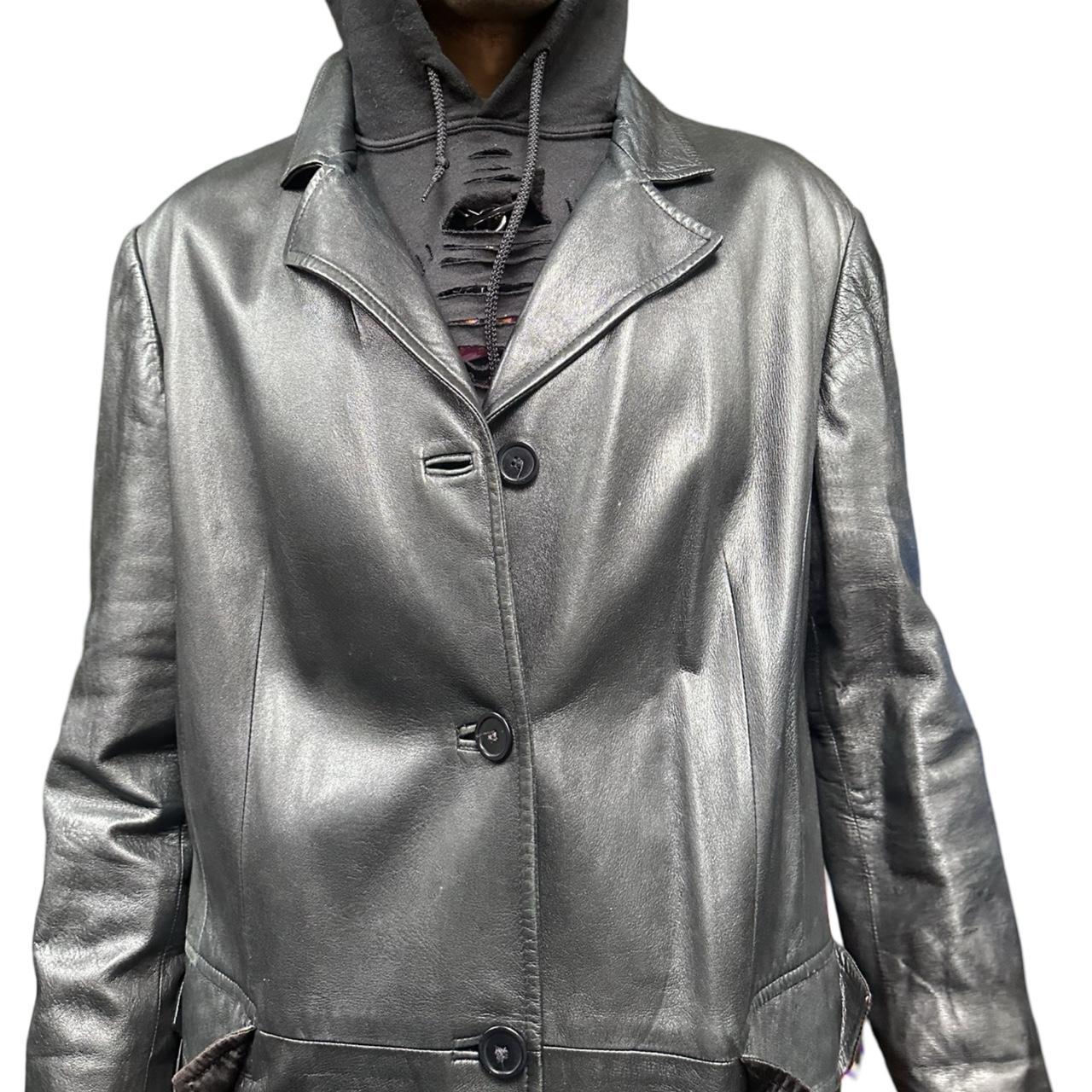 Vintage Marvin Richards Black Long Leather Trench Coat - XL