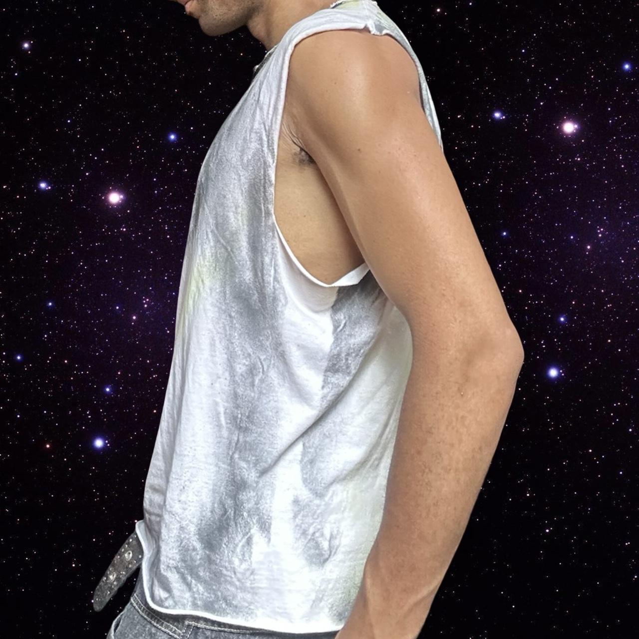 ASTROBOI* x Fox Racing White Motocross Airbrushed Tank Top – left