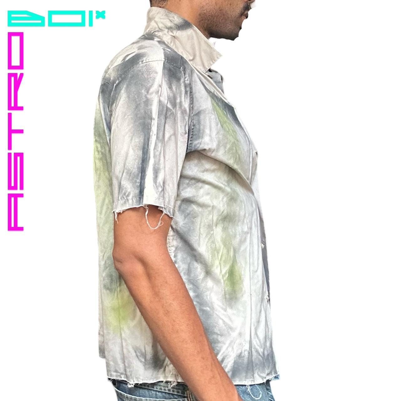 ASTROBOI* X UNIQLO TAN AIRBRUSHED BUTTON UP SHIRT_ SMALL