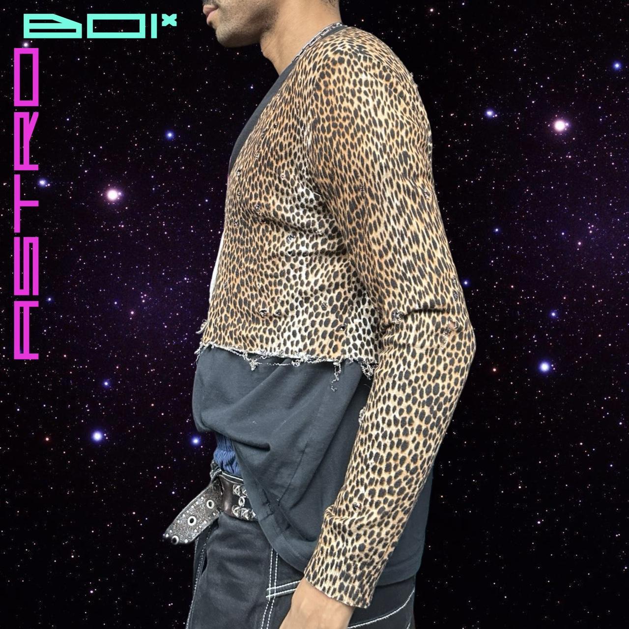 ASTROBOI* Brown Cheetah Grunge Cardigan Sweater - XL