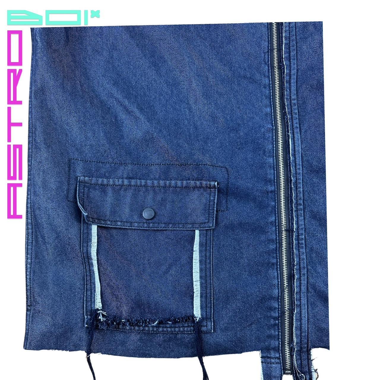 ASTROBOI* CUSTOMIZED FUBU DECONSTRUCTED DENIM VEST_ XL