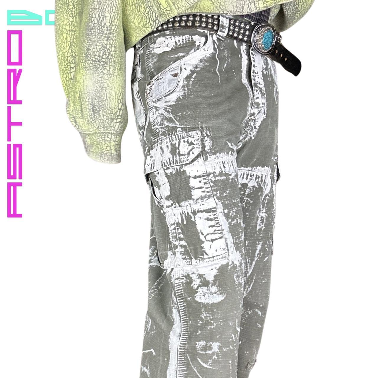 ASTROBOI* RIPSTOP GREEN PAINTED CARPENTERS PANTS_ 33x34