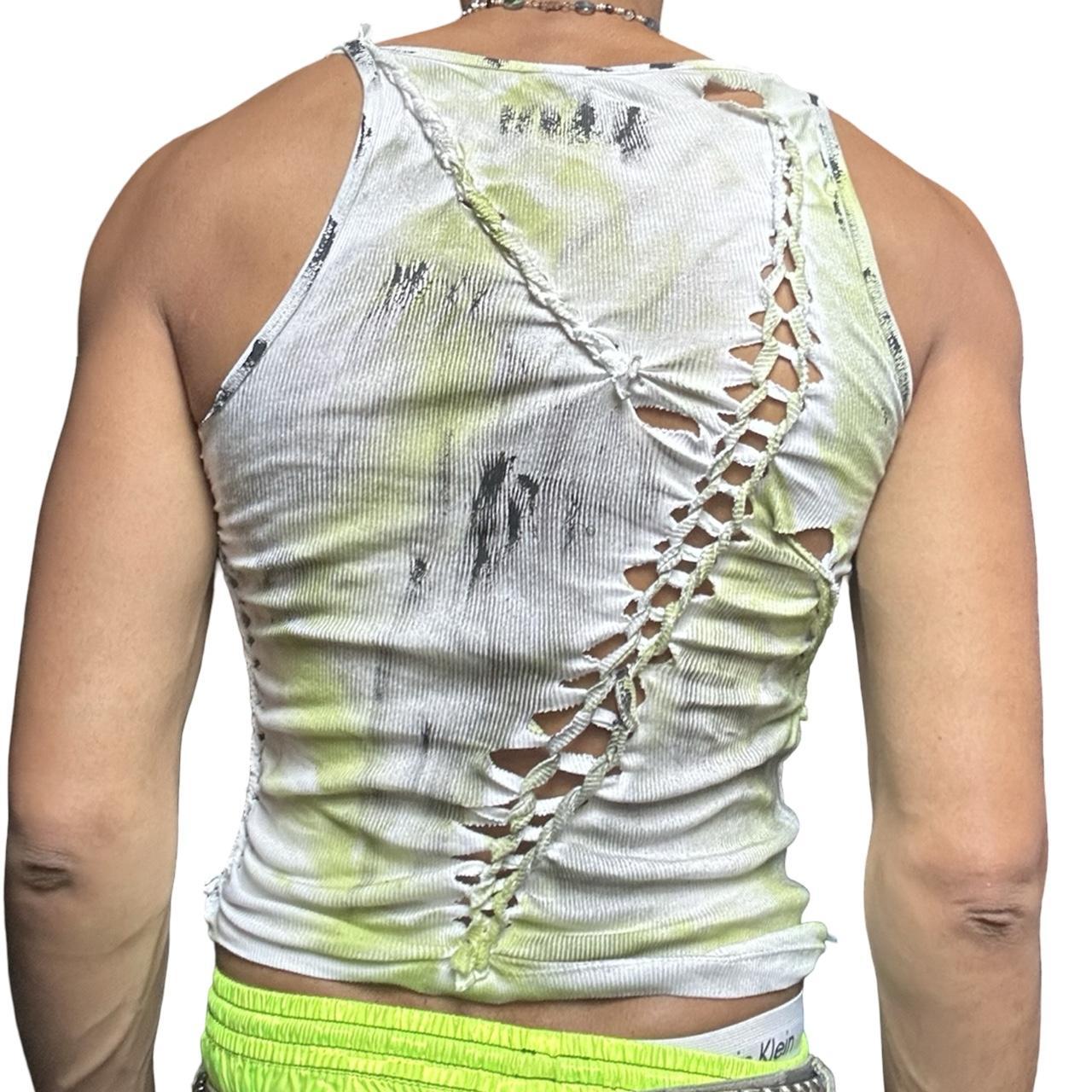 ASTROBOI* x Calvin Klein 'Brat' Braided White Twist Tank Top - back