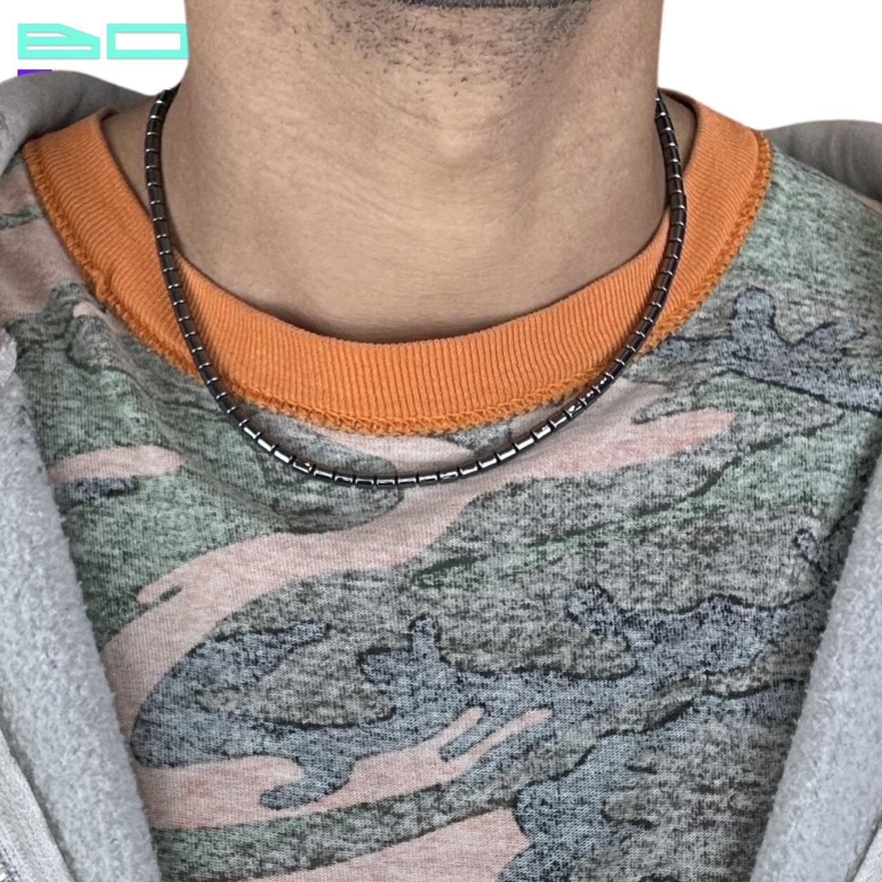 CHARCOAL GUN METAL BEADED NECKLACE