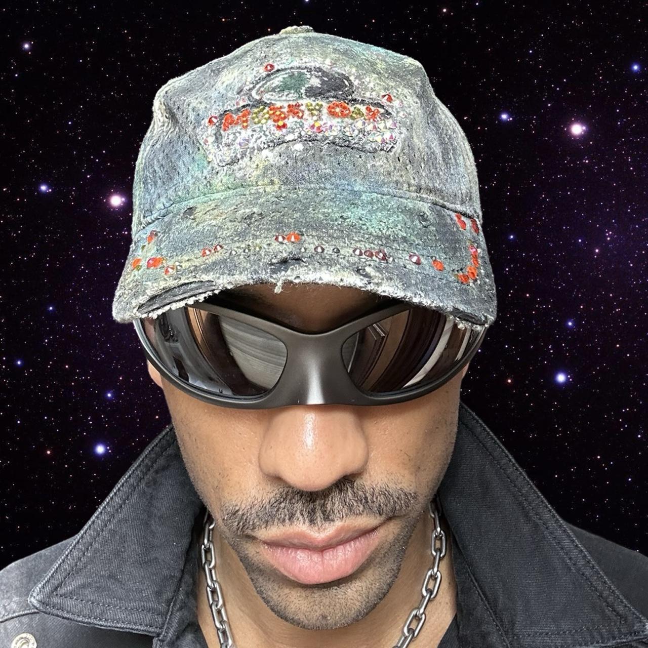 ASTROBOI* x Mossy Oak Green Rhinestone Mesh Hat - front overview