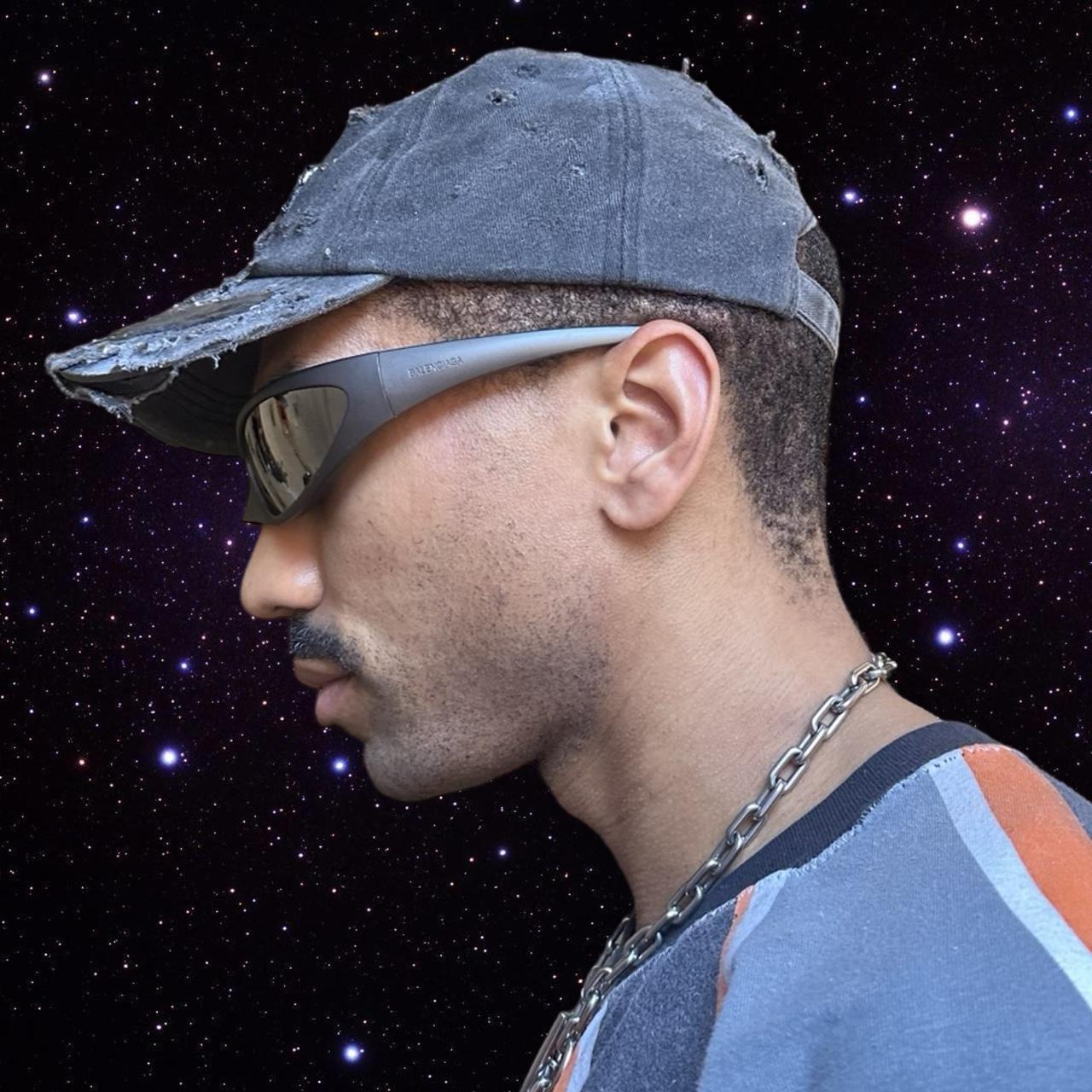ASTROBOI* 'Alastair' Black Distressed Resin Rhinestone Hat