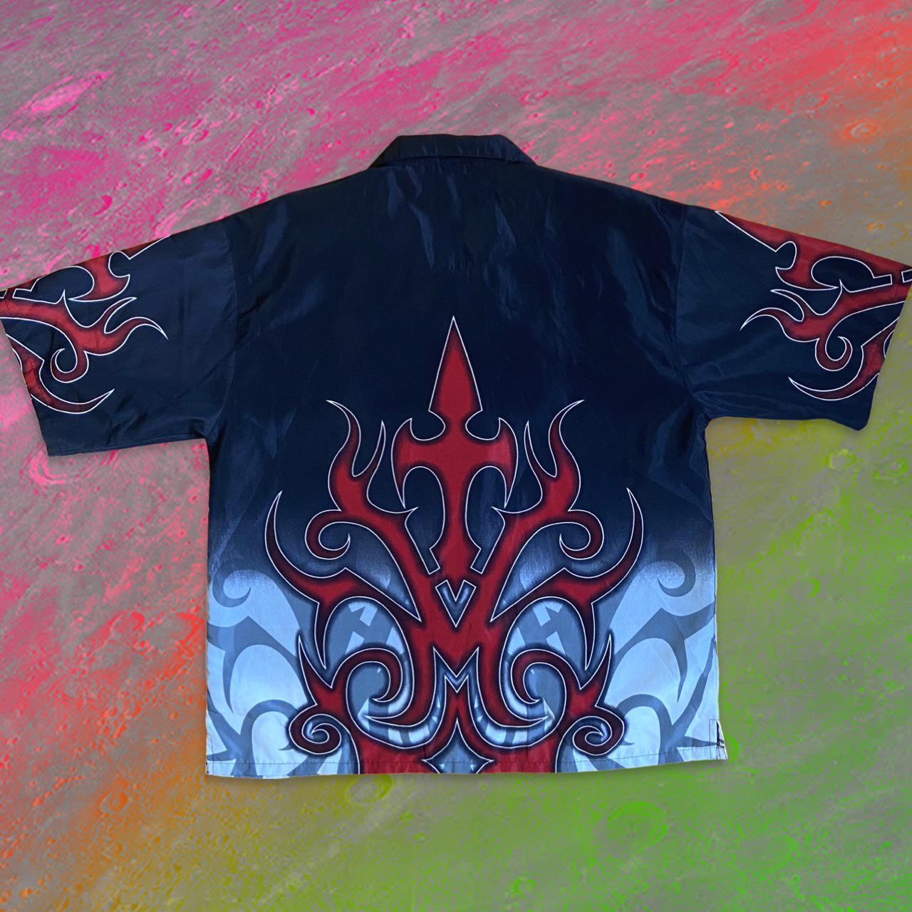 VINTAGE BLACK GOTHIC FLEUR DE LIS SHIRT_ XXL