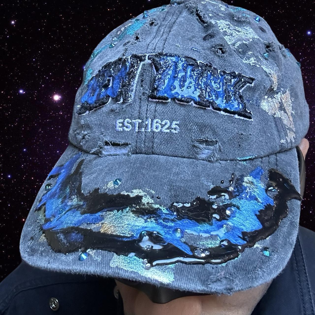 ASTROBOI* 'Plavala' Black Iridescent Painted Rhinestone Resin Hat