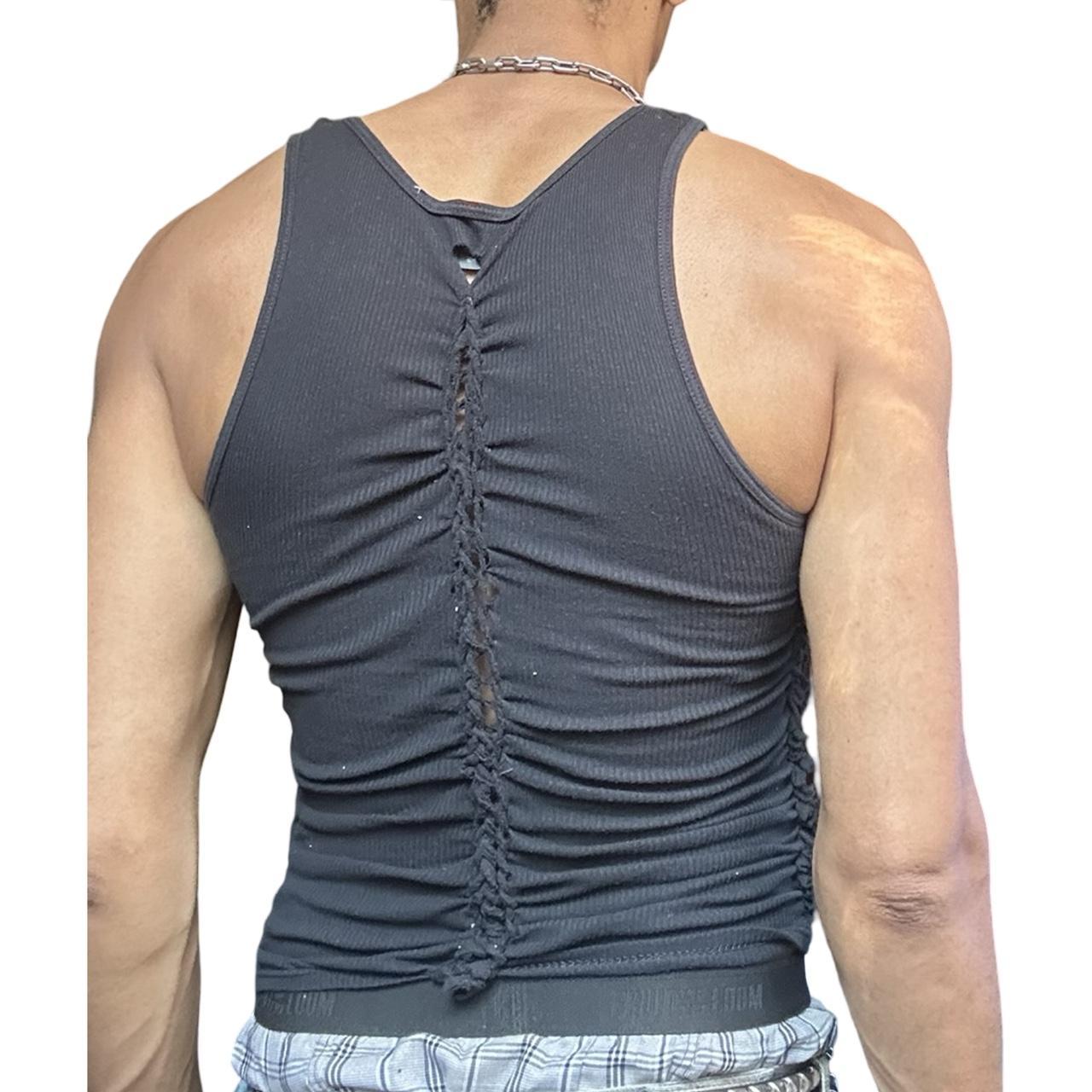 ASTROBOI* 'Jet' Black Braided Twist Tank Top – back