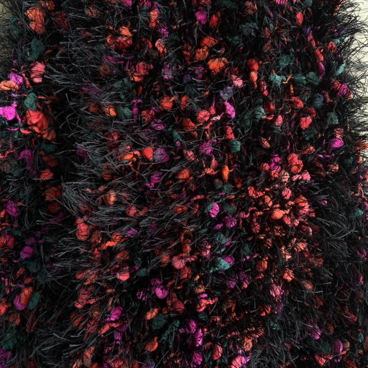 BLACK AND RED EYELASH YARN SCARF