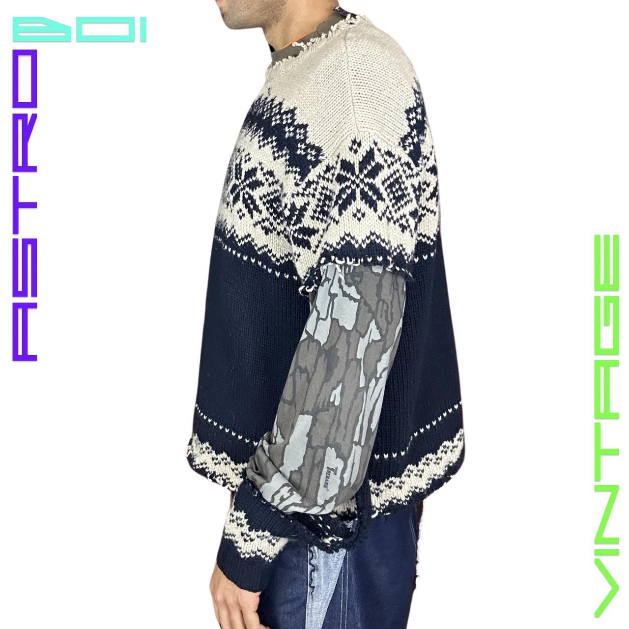 ASTROBOI* DECONSTRUCTED FAIR ISLES GRUNGE SWEATER_ XL