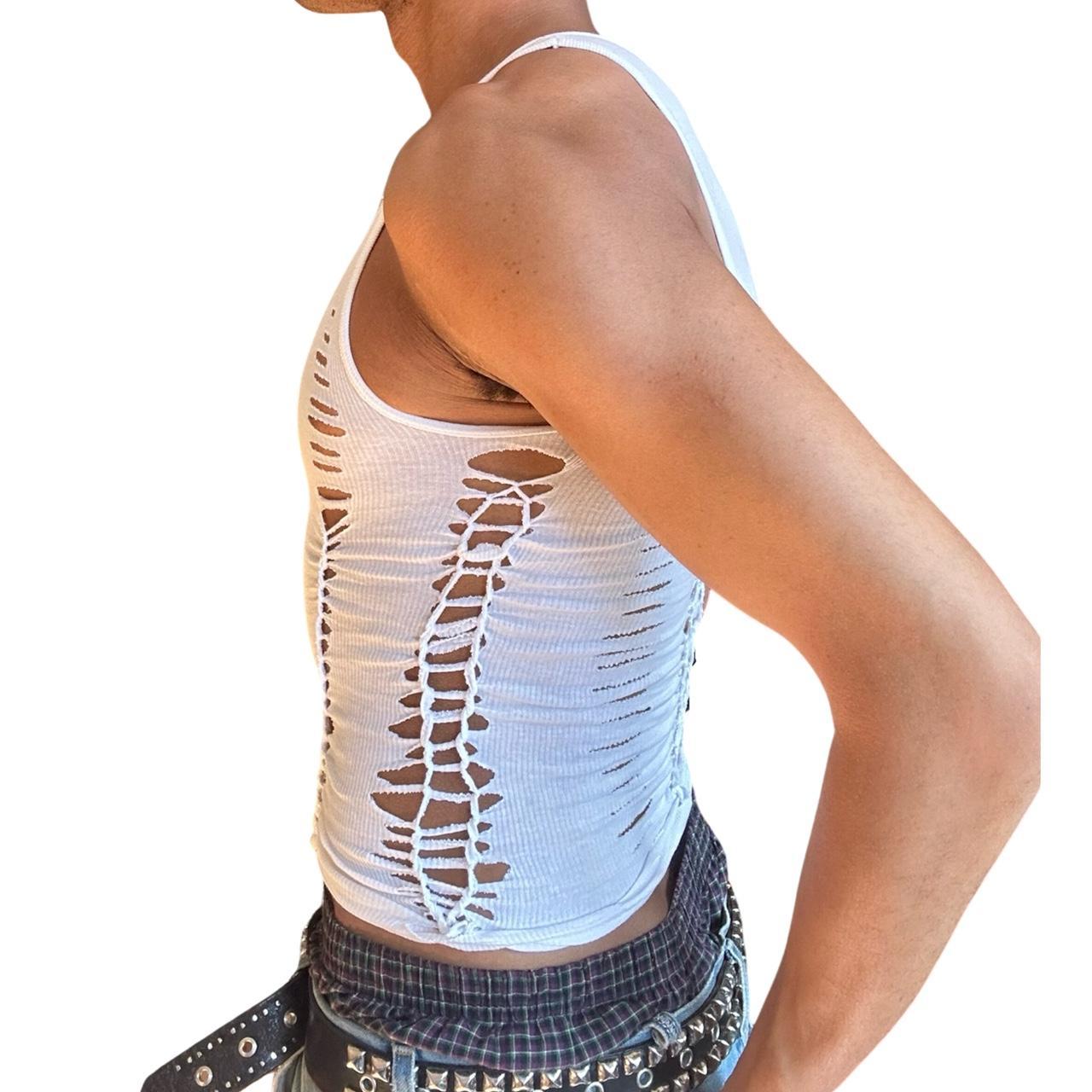 ASTROBOI* 'TROY' WHITE BRAIDED TANK TOP