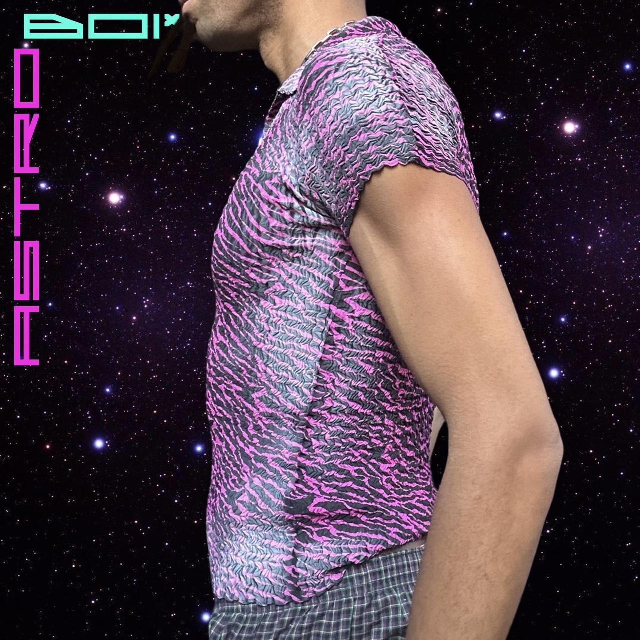 ASTROBOI* Hot Pink/Black Zebra Patterned Pleated Top - Medium