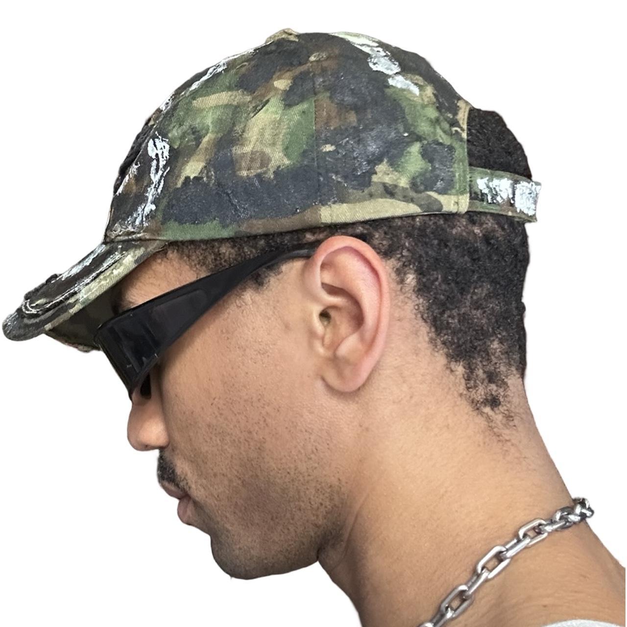 ASTROBOI* Las Vegas Green Distressed Camouflage Painted Hat - left