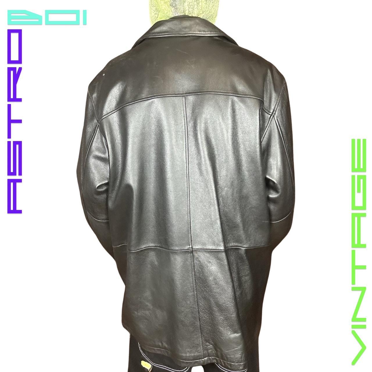 VINTAGE BOSTONIAN BLACK LEATHER COAT _ XXL