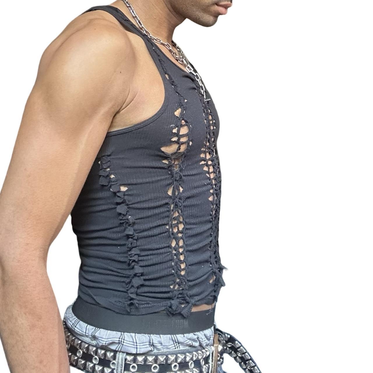 ASTROBOI* 'Jet' Black Braided Twist Tank Top – right