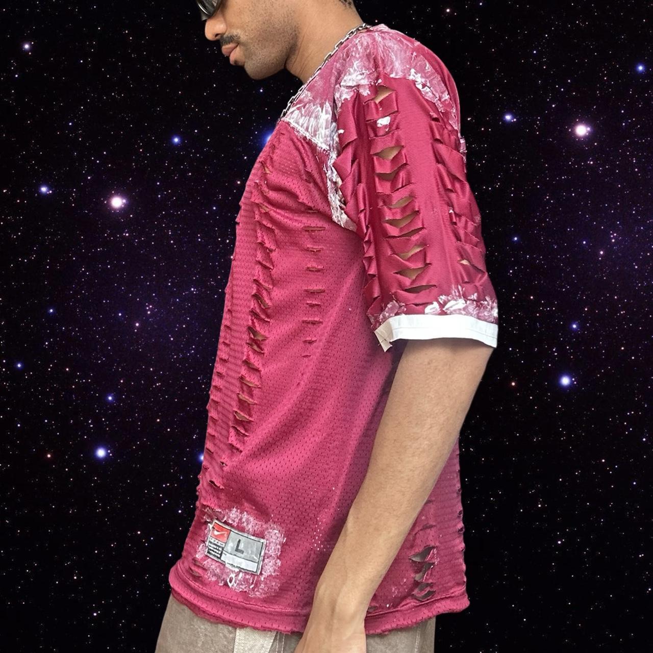 ASTROBOI* X Nike Maroon Mesh Painterly Jersey -left