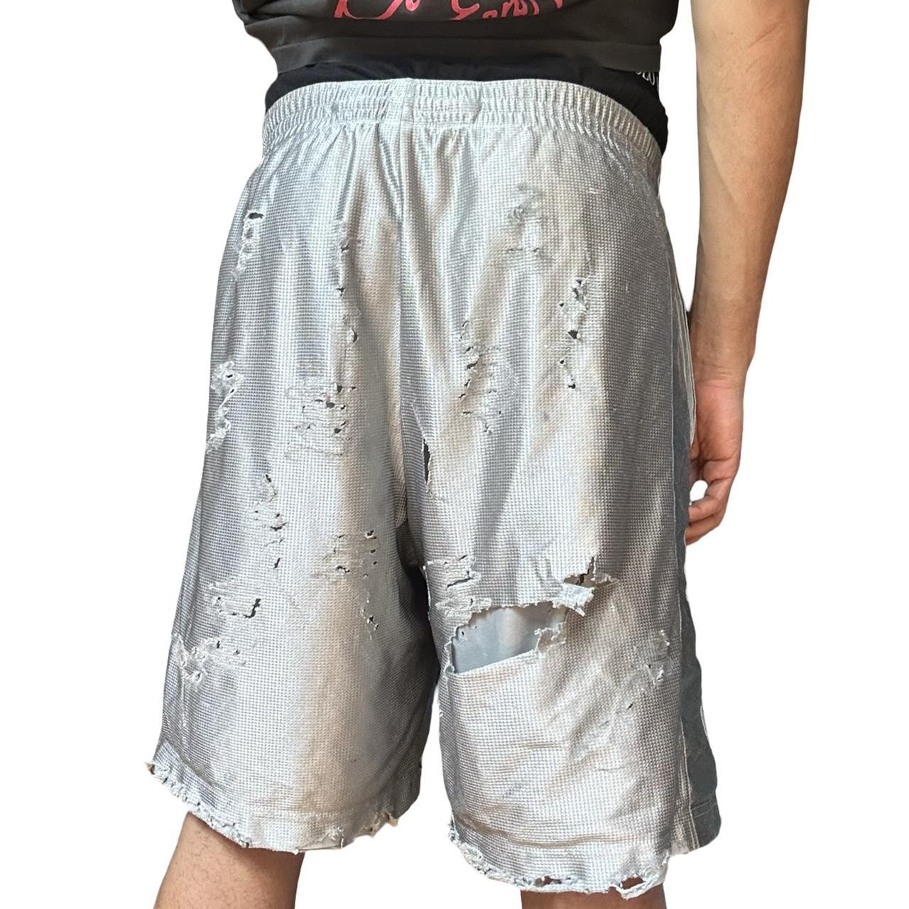 Nike Distressed Silver Rhinestone Basketball Shorts - back