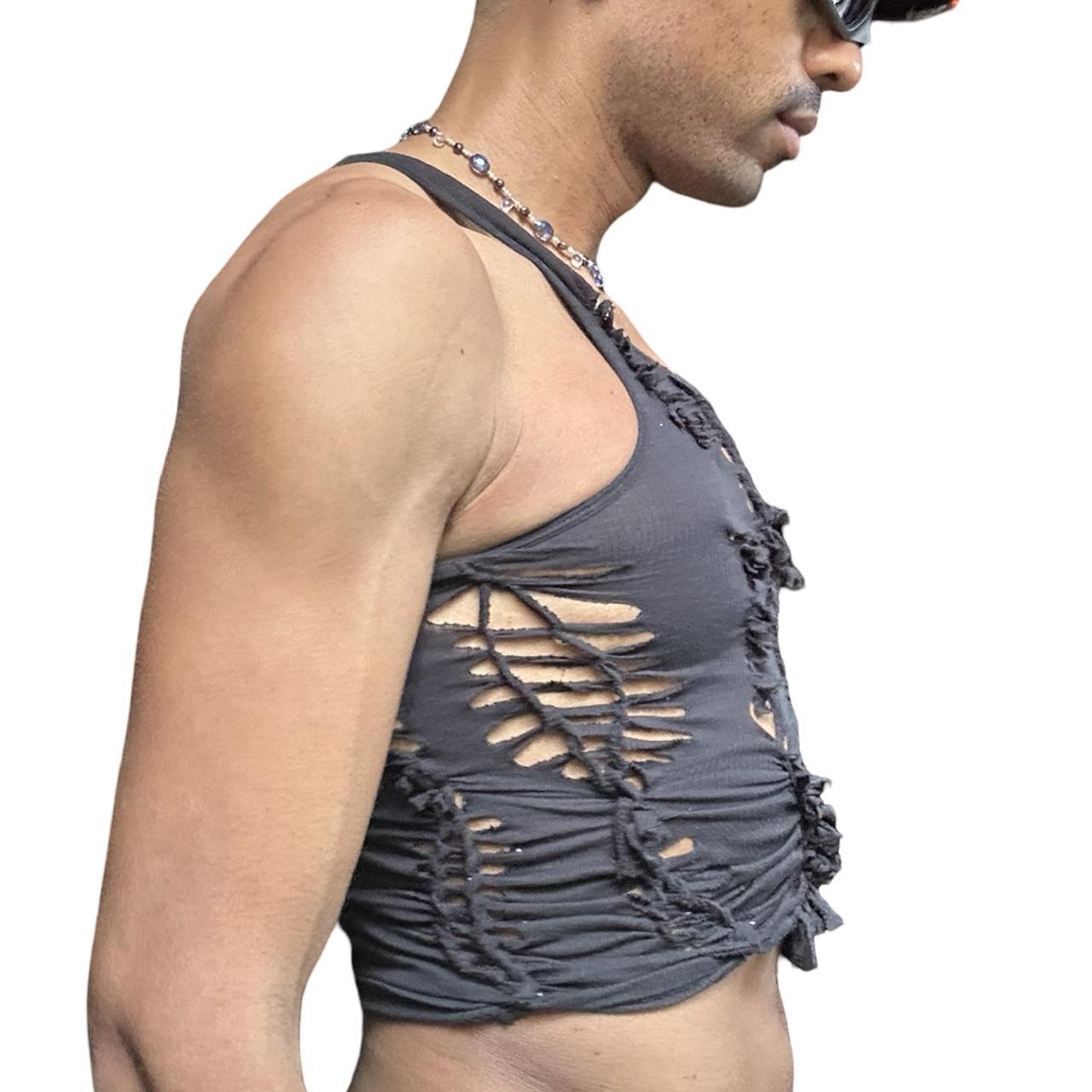 ASTROBOI* 'Obsidian' Black Braided Twist Tank Top - right