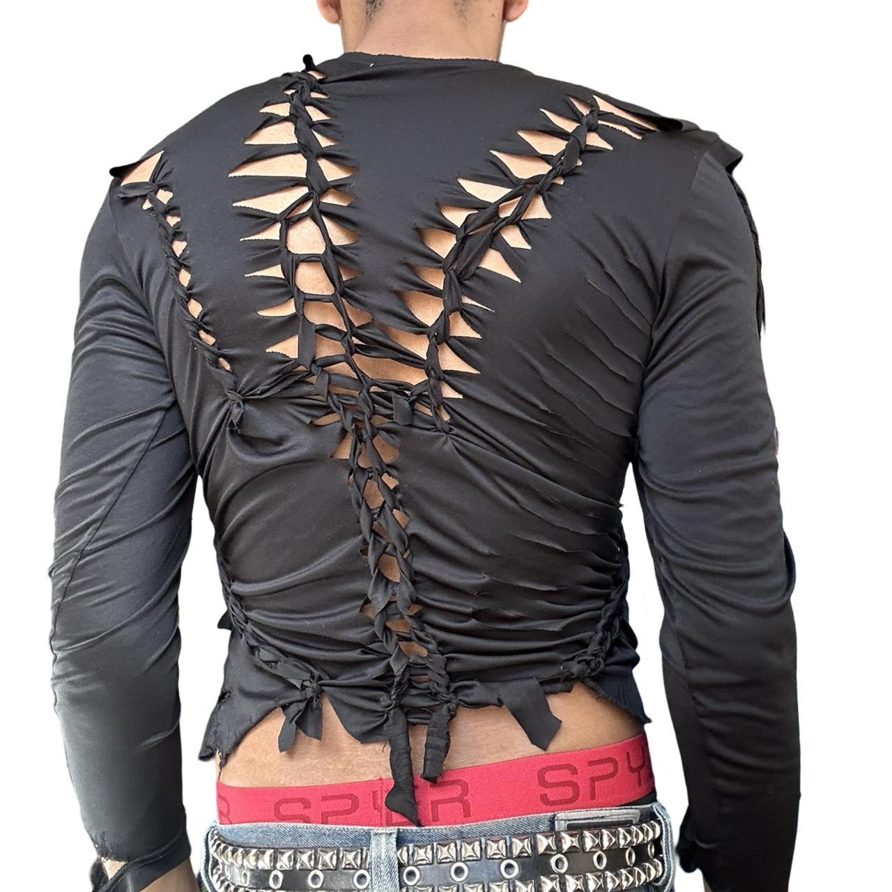 ASTROBOI* 'Thunder' Black Braided Compression Top, back