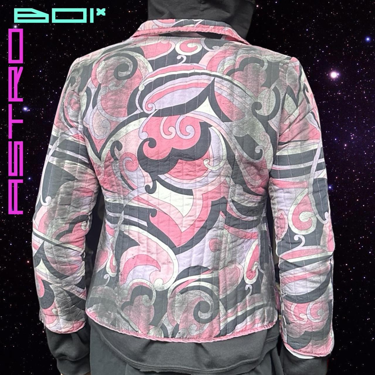 ASTROBOI* Pink Pucci Print Silk Airbrushed Quilted Jacket - Large