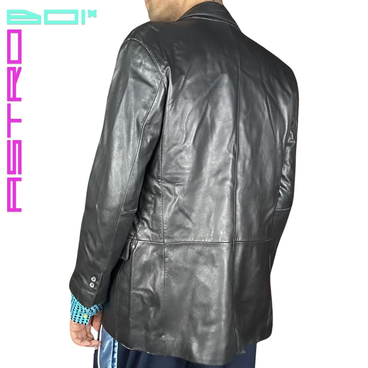 VINTAGE KNOLES & CARTER_ LEATHER BLAZER_ BLACK