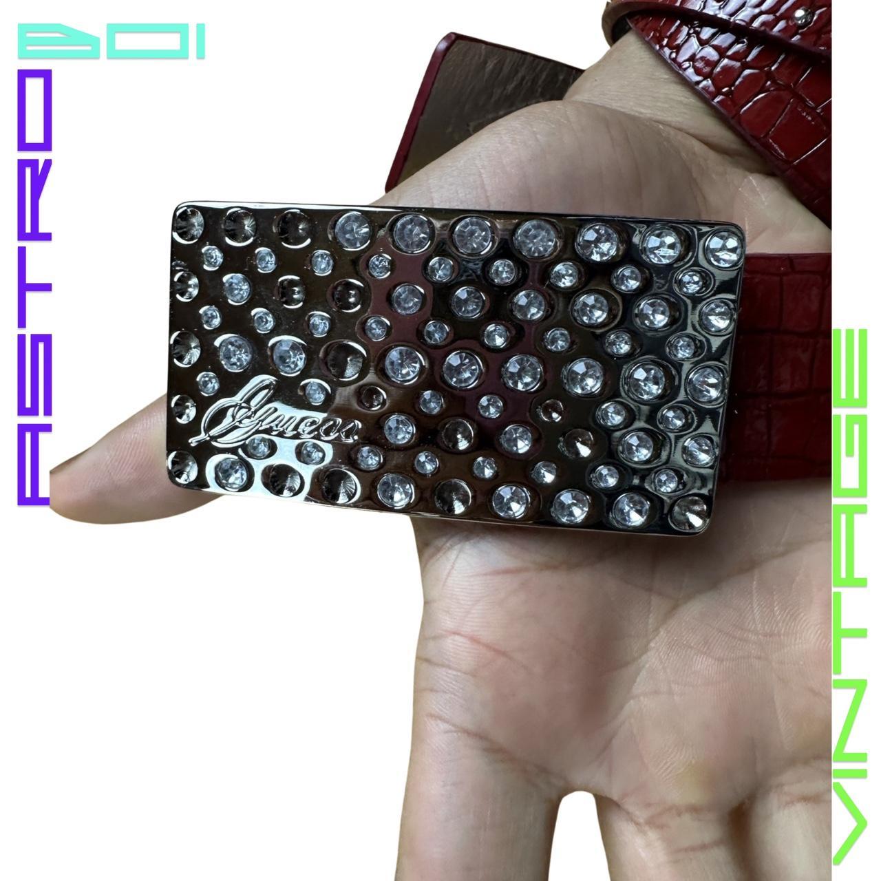 GUESS Y2K BLING RED FAUX LEATHER BELT