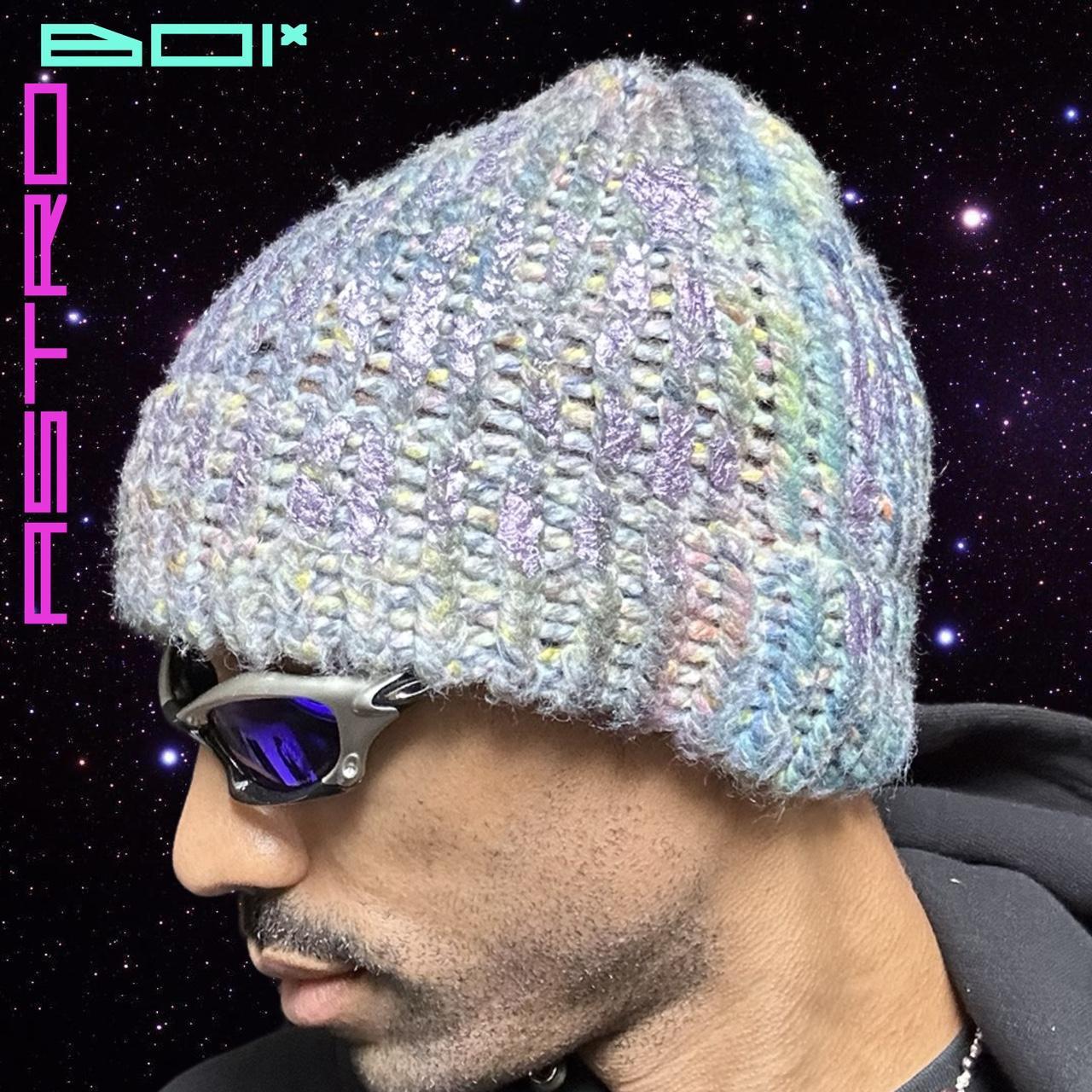ASTROBOI* PASTEL LAVENDER METALLIC PAINTED BEANIE