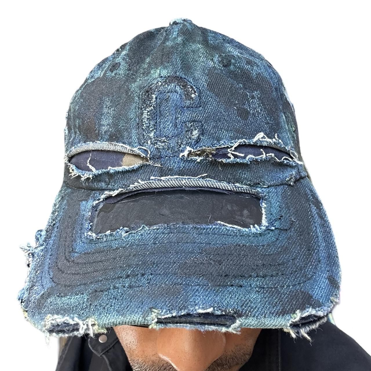 ASTROBOI* Black & Blue Faded Denim Hat, front