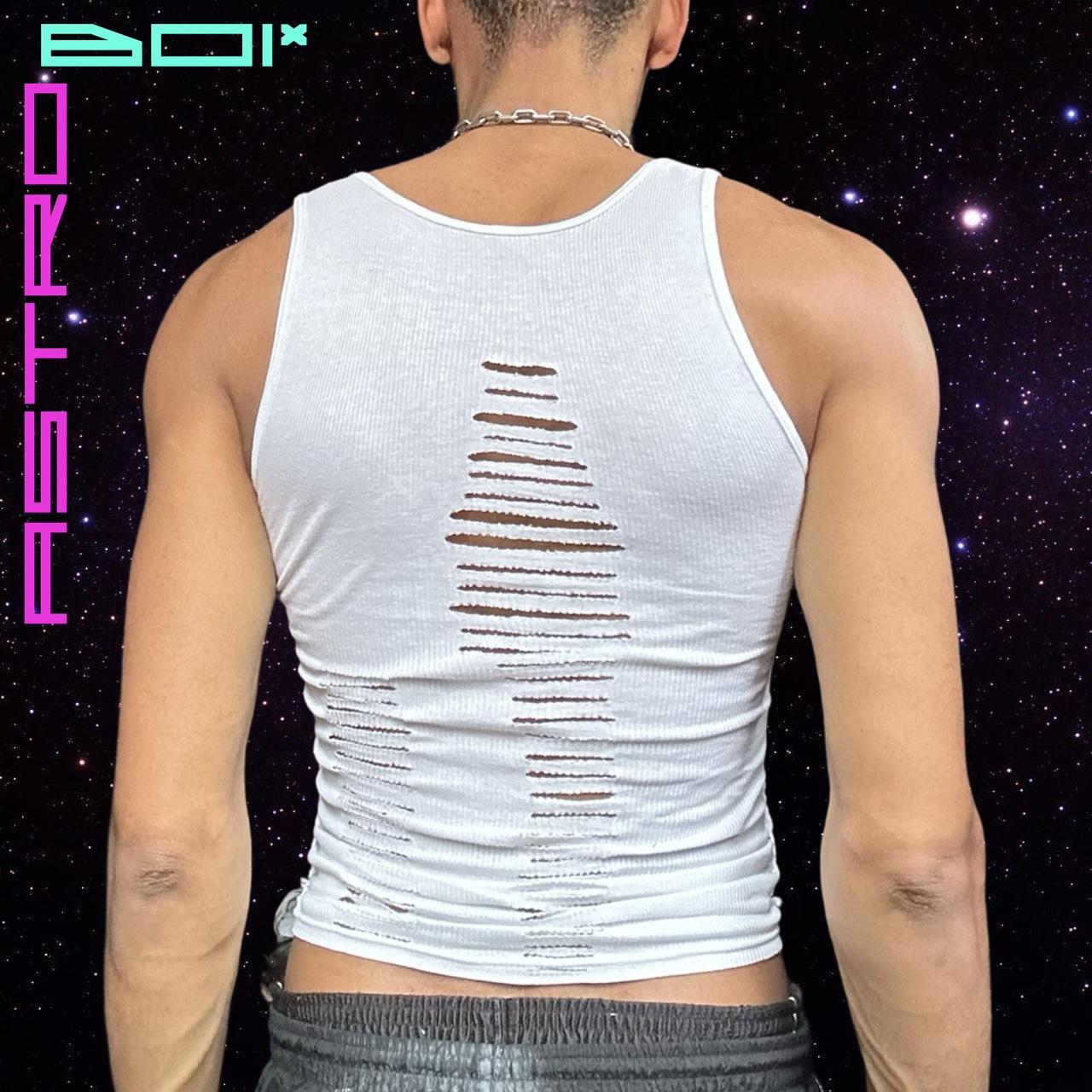 ASTROBOI* Custom Hanes 'Parting Ways' Ribbed White Tank Top - Medium