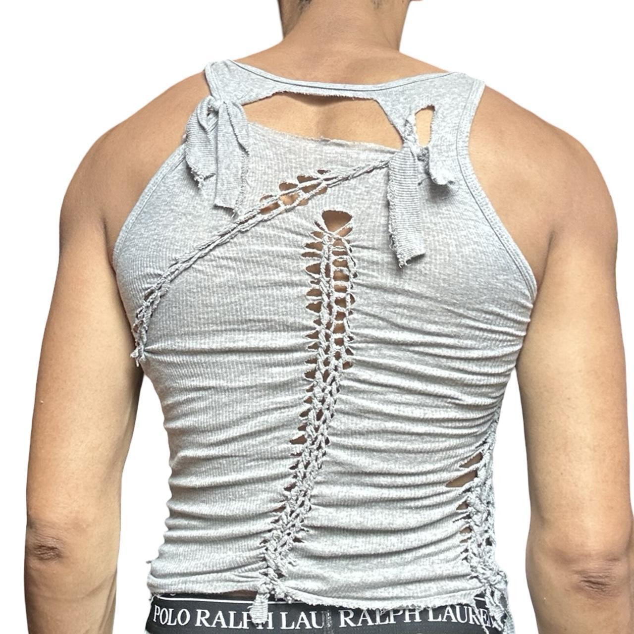 ASTROBOI* 'Smoke' Gray Braided Twist Tank Top – back