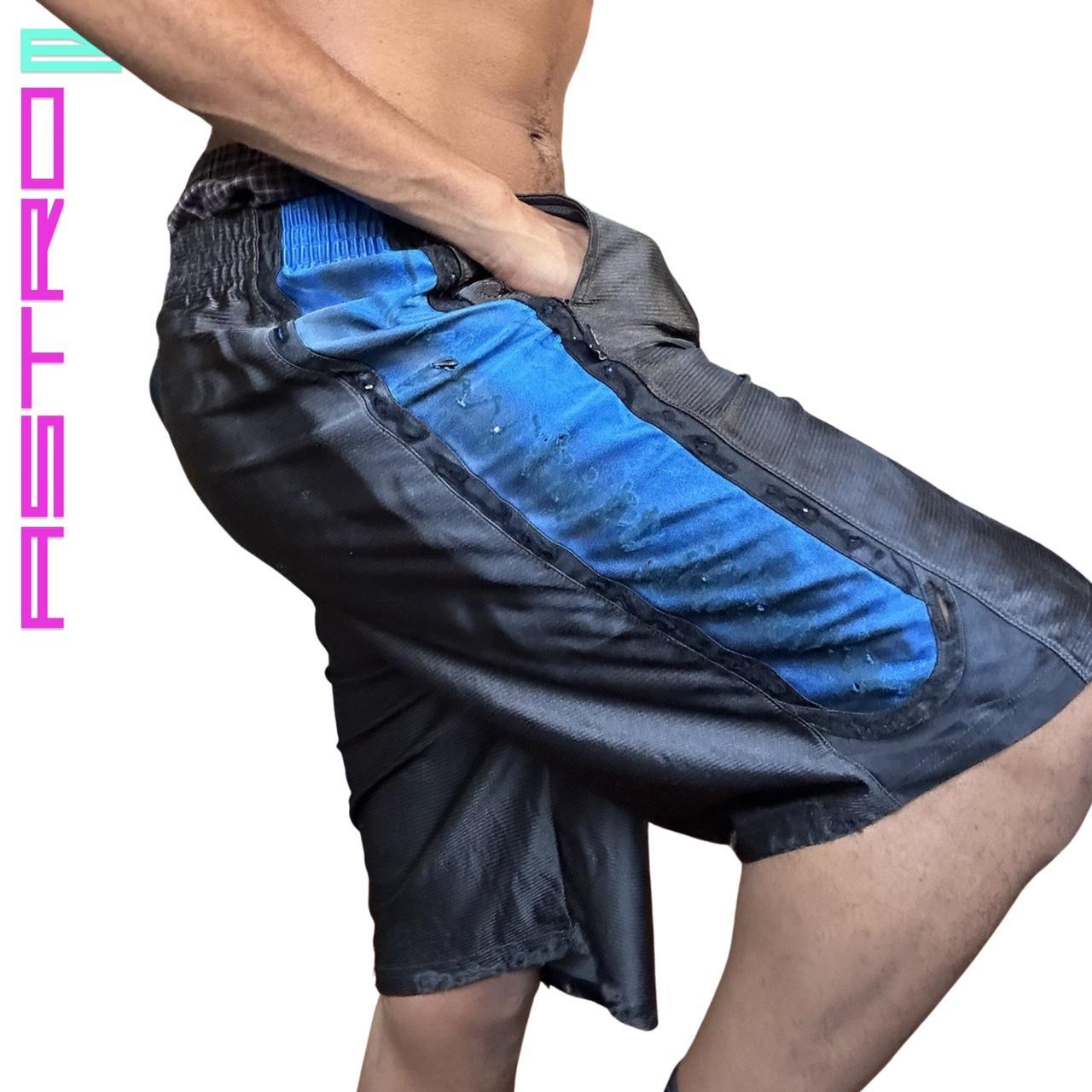 ASTROBOI* Nike Men's Black Distressed Athletic Basketball Shorts - Large