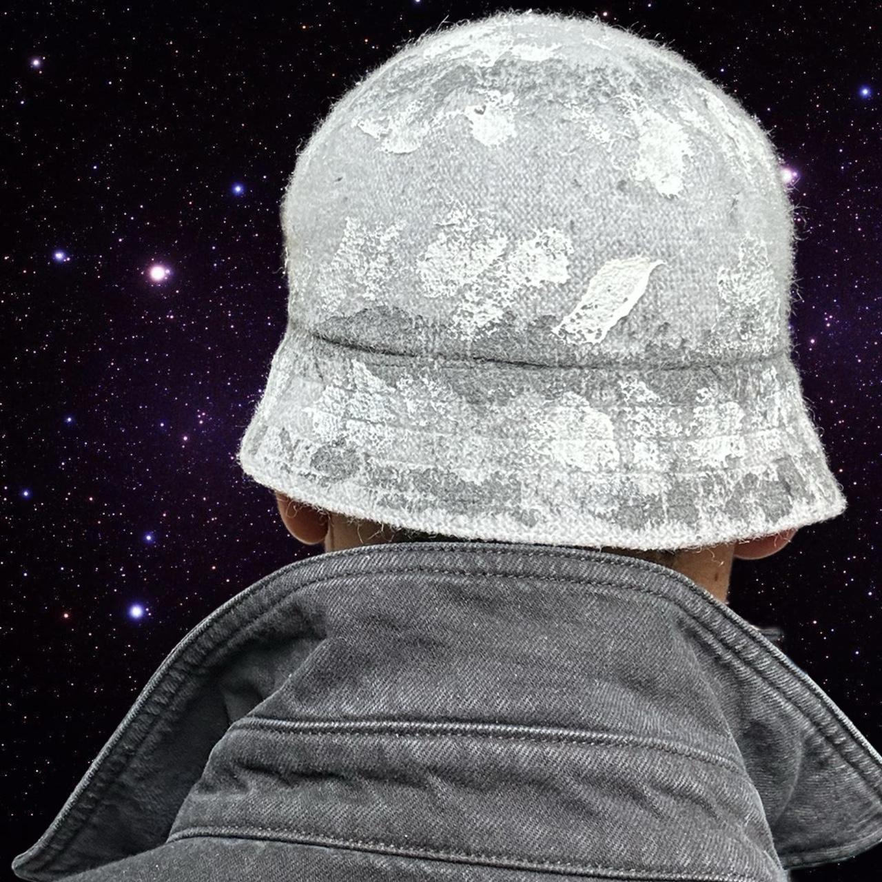 ASTROBOI* Gray Faux Mohair Painted Bucket Hat - back