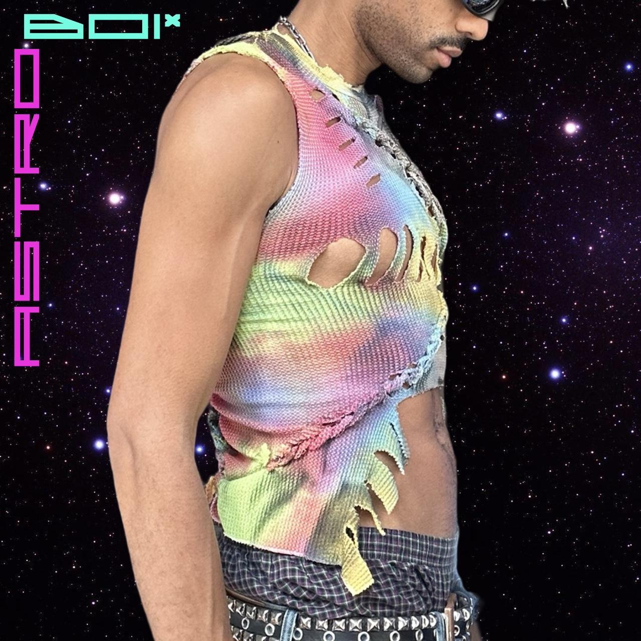 ASTROBOI* Rainbow Braided Fringe Tank Top - Small