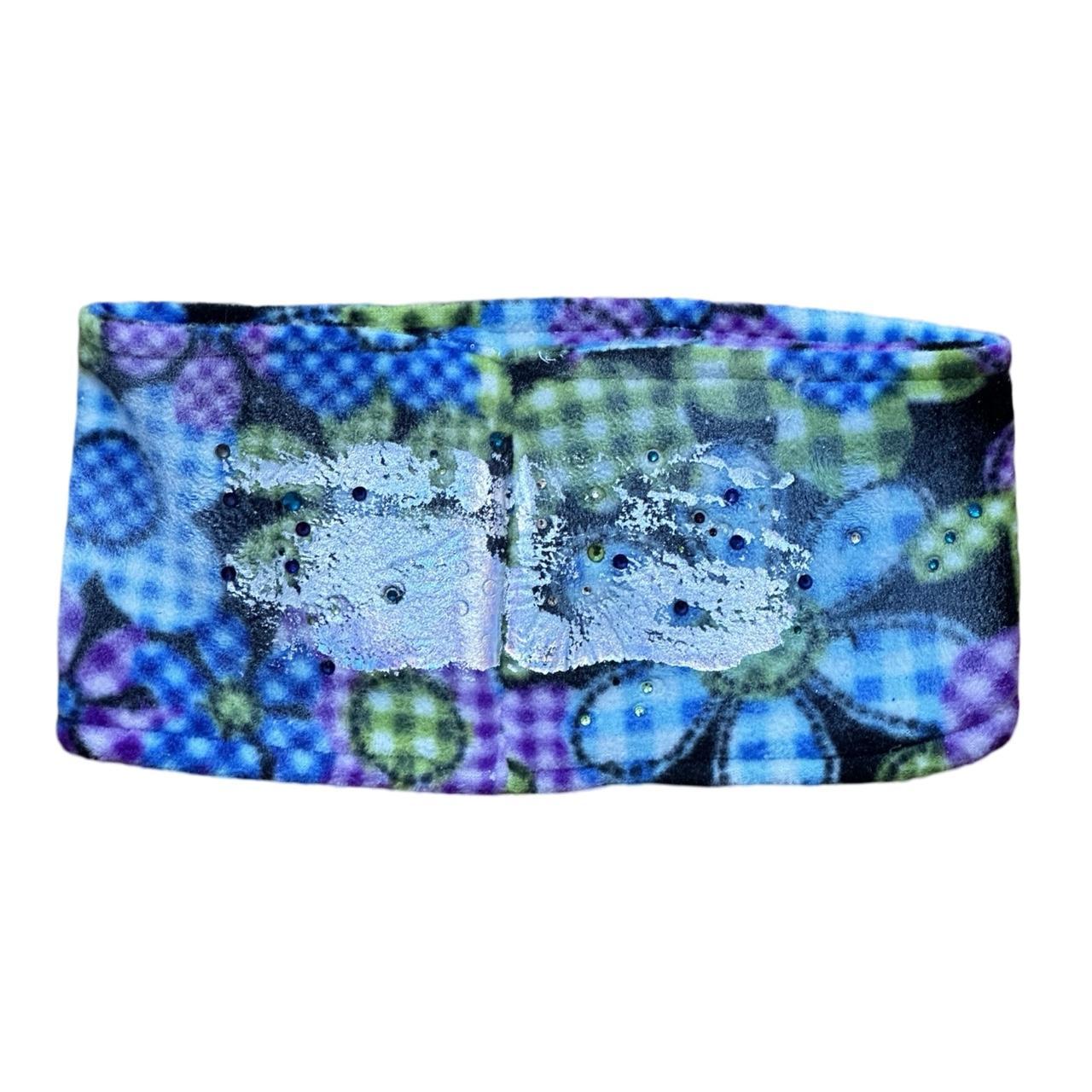ASTROBOI* Custom Womens 'Flower Power' Black Fleece Ear Warmer Headband
