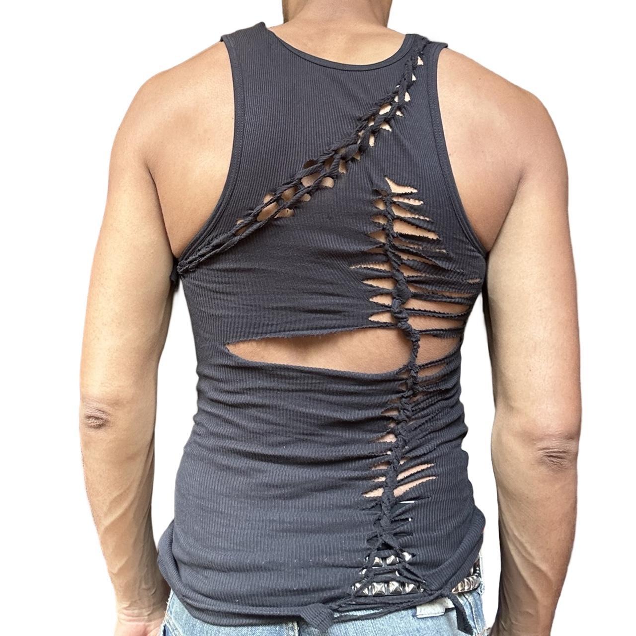 ASTROBOI* 'Highbeam' Gildan Black Twist Braided Tank Top - back