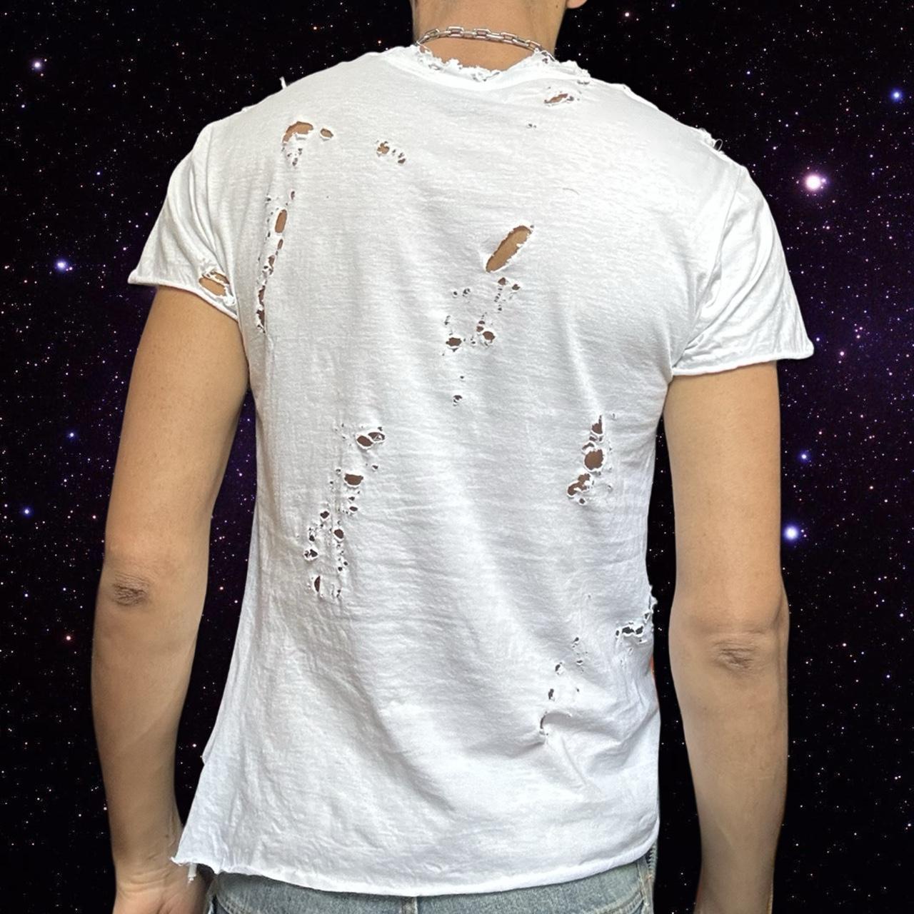 ASTROBOI* x Gildan Perfect White Ripped Grunge T-shirt - back