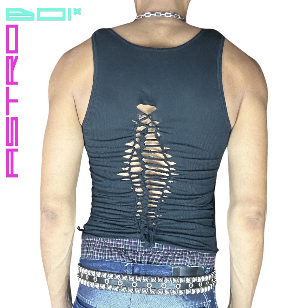 ASTROBOI* CROSSROADS BLACK BRAIDED TANK TOP _ MEDIUM