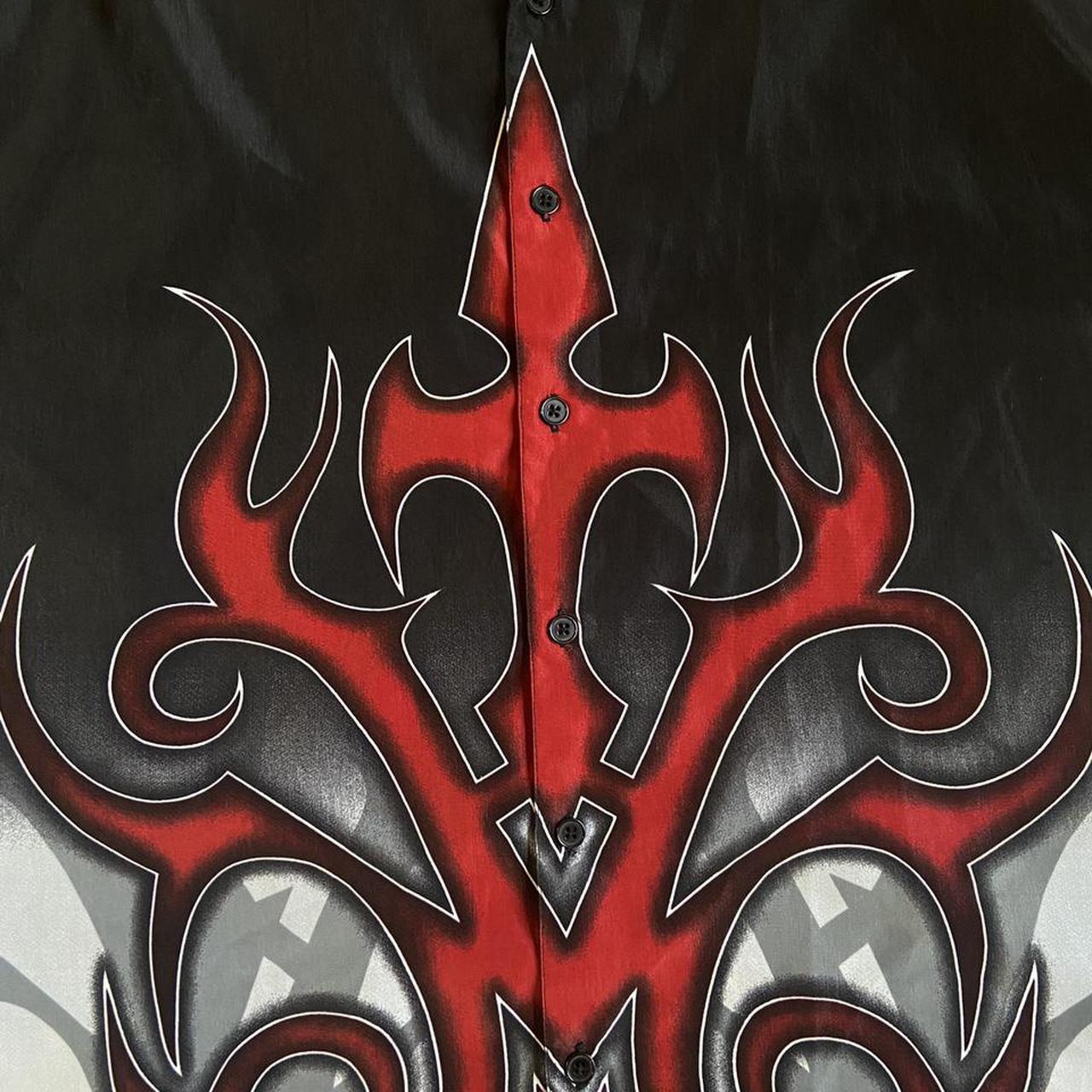 VINTAGE BLACK GOTHIC FLEUR DE LIS SHIRT_ XXL
