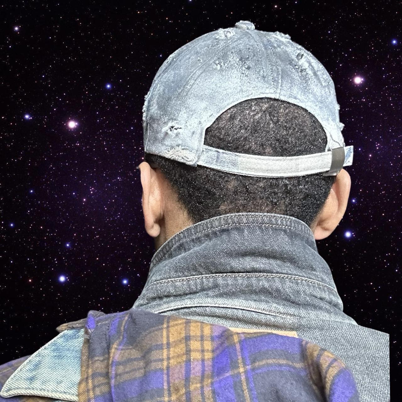 ASTROBOI 'Y's' Trompe L'oeil Denim Print Resin Hat, back