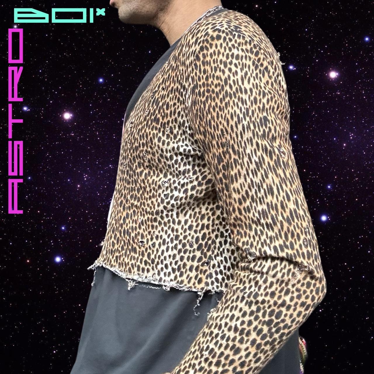 ASTROBOI* Brown Cheetah Grunge Cardigan Sweater - XL