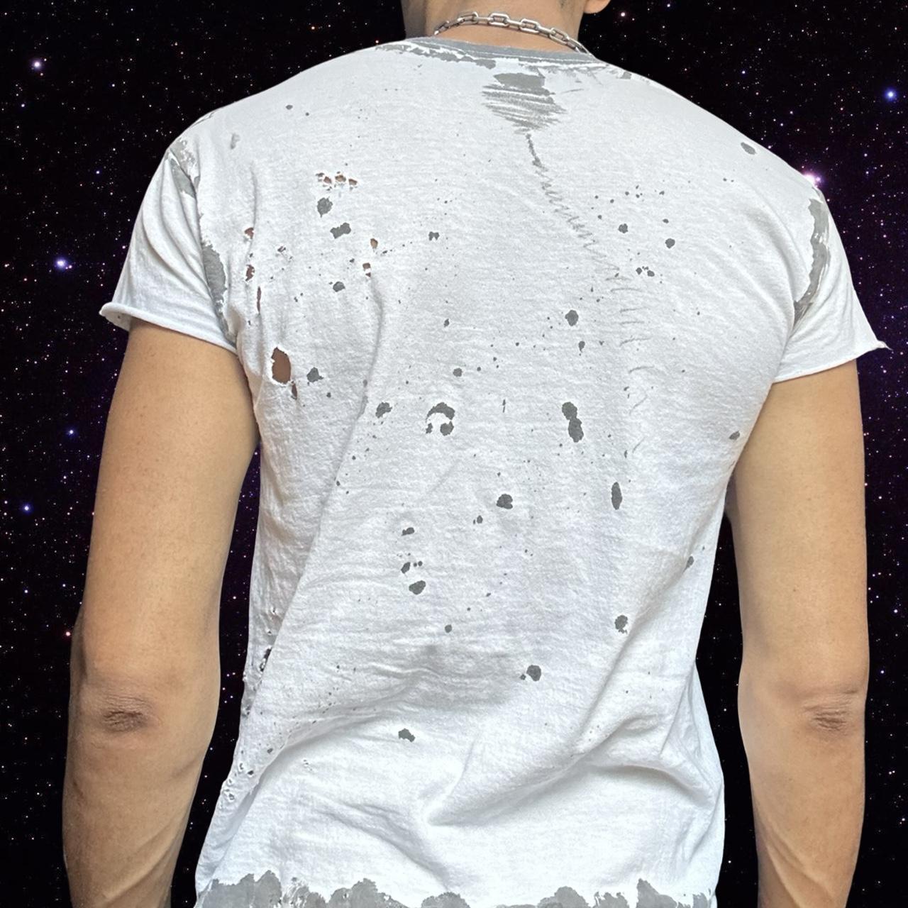 ASTROBOI* x Hanes White & Black Abstract Painted T-shirt – back 2
