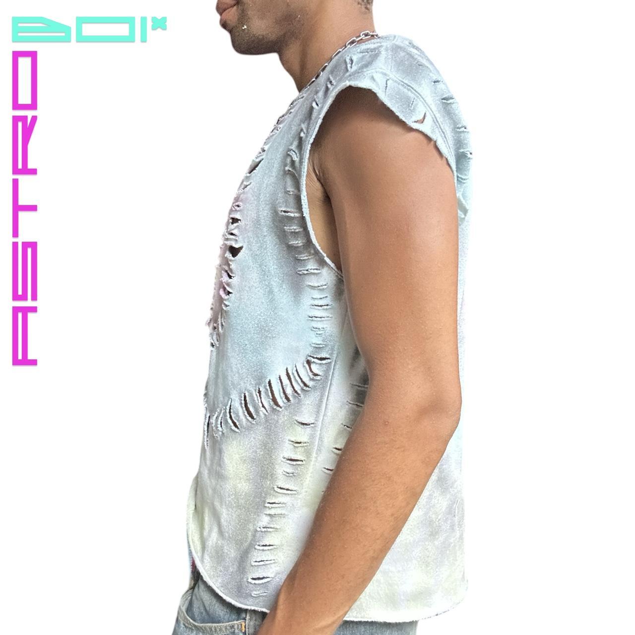 ASTROBOI* YELLOW CANDY COATED TIE DYE SWIRLS SLEEVELESS SWEATSHIRT _ XL