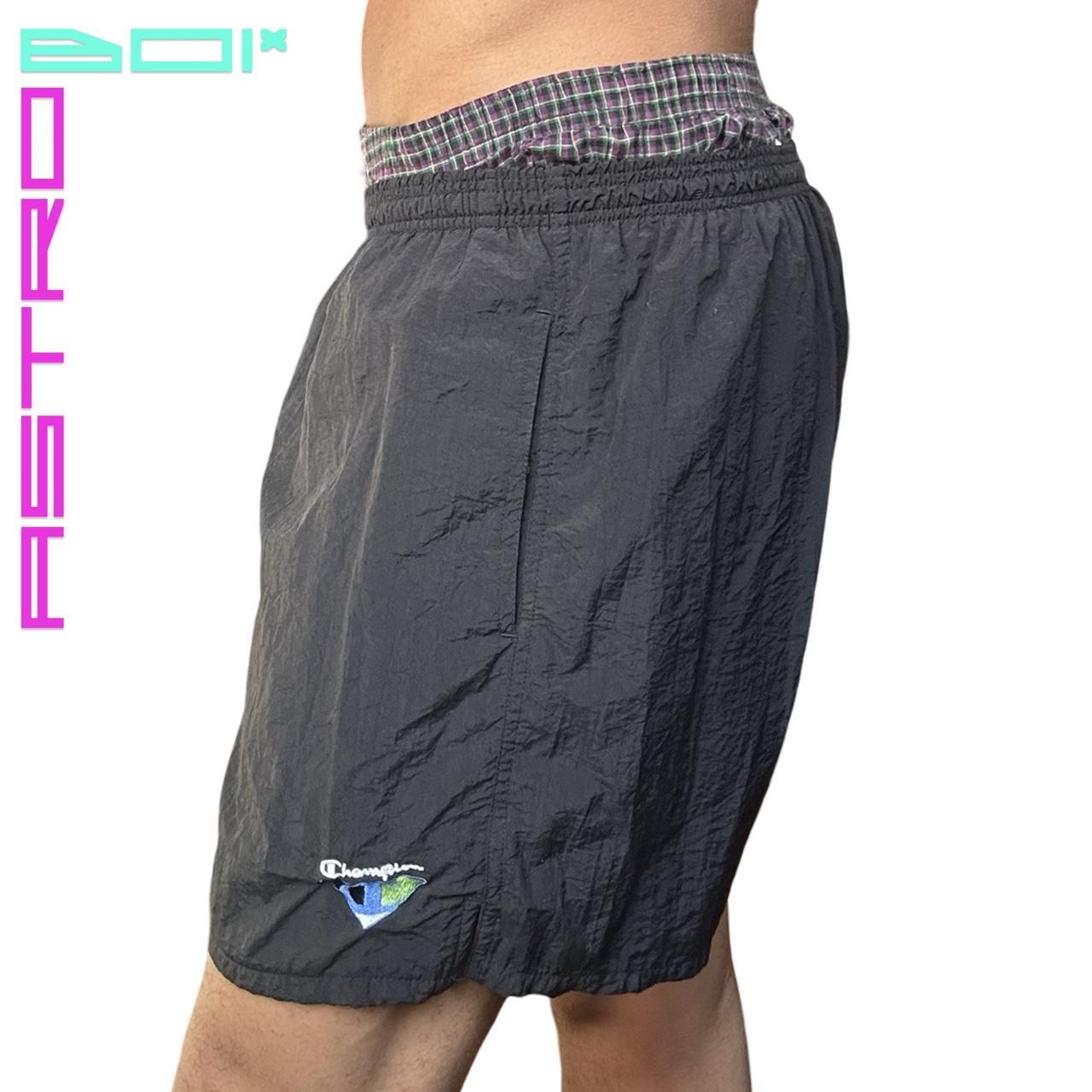 Vintage Champion Men's Black Nylon Shorts - XL