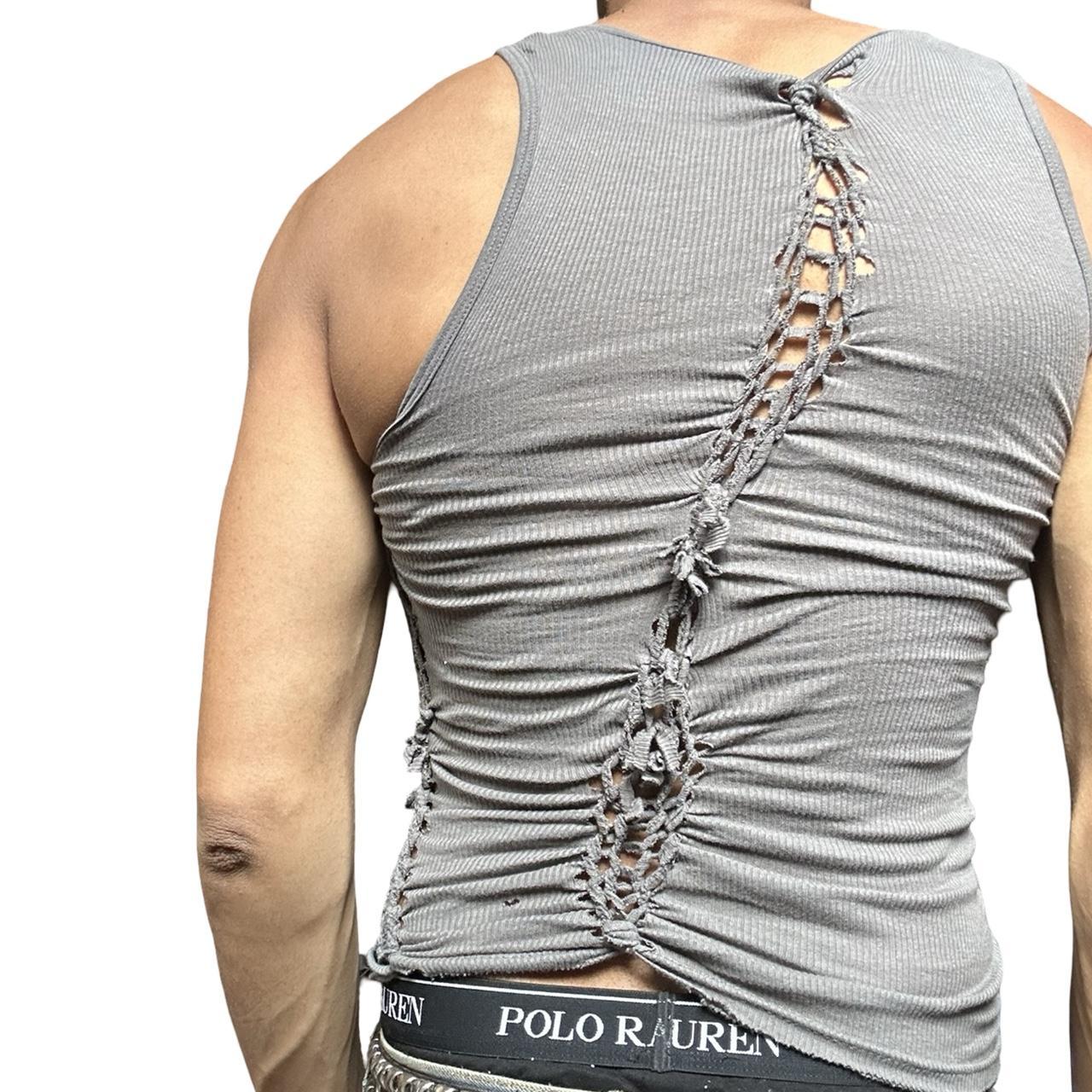 ASTROBOI* x Gildan 'Slate' Gray Twist Braided Tank Top - back