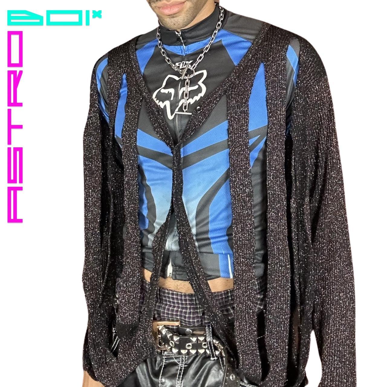 ASTROBOI* MODULAR RAINBOW LUREX CARDIGAN _ BLACK