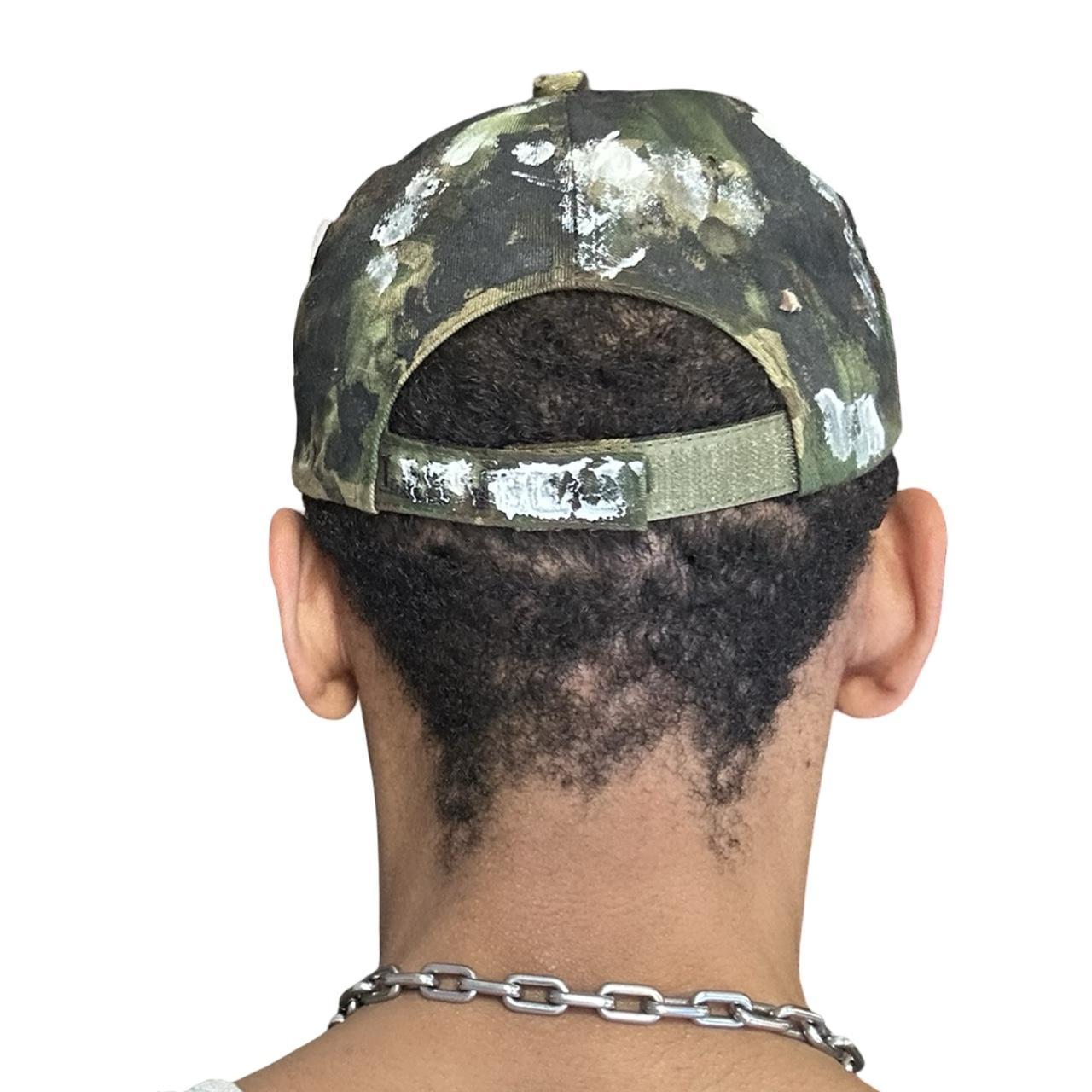 ASTROBOI* Las Vegas Green Distressed Camouflage Painted Hat - back