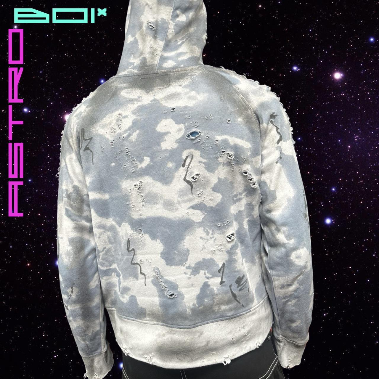 ASTROBOI* Champion 'Sky' Powder Blue / White Tie Dye Hoodie - XL