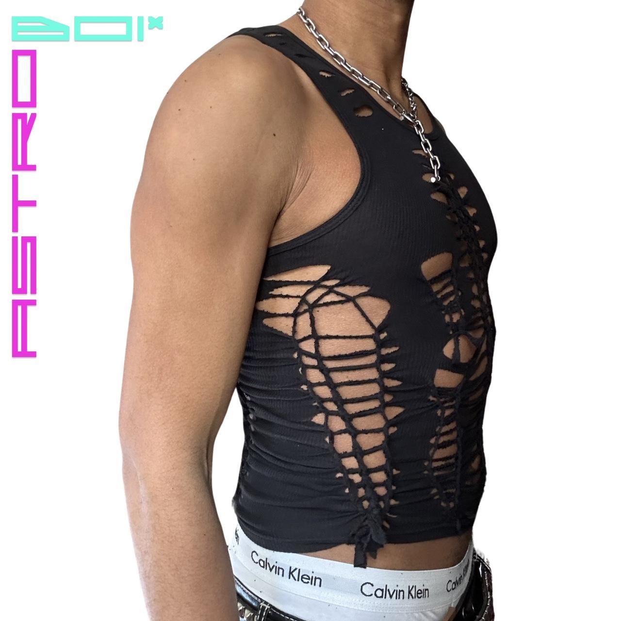 ASTROBOI* 'ALL OUT' BLACK BRAIDED TANK TOP